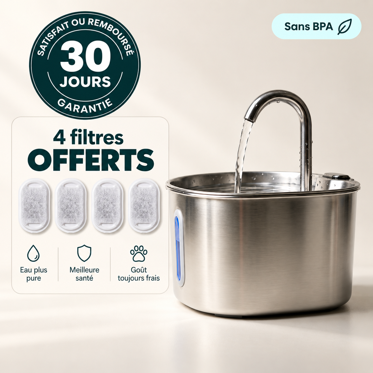 Fontaine À Eau Pour Chat Stimulante et Silencieuse